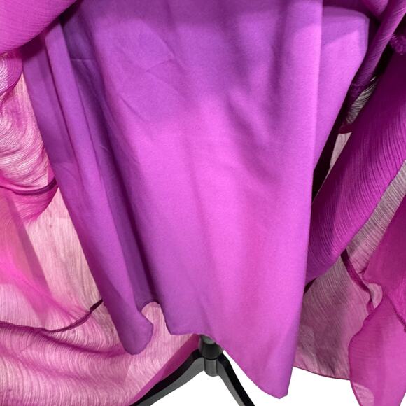 Bar III SZ 14 Maxi Dress V-Neck Spaghetti Straps Lined Slits Rear Zip Amethyst - Picture 3 of 12